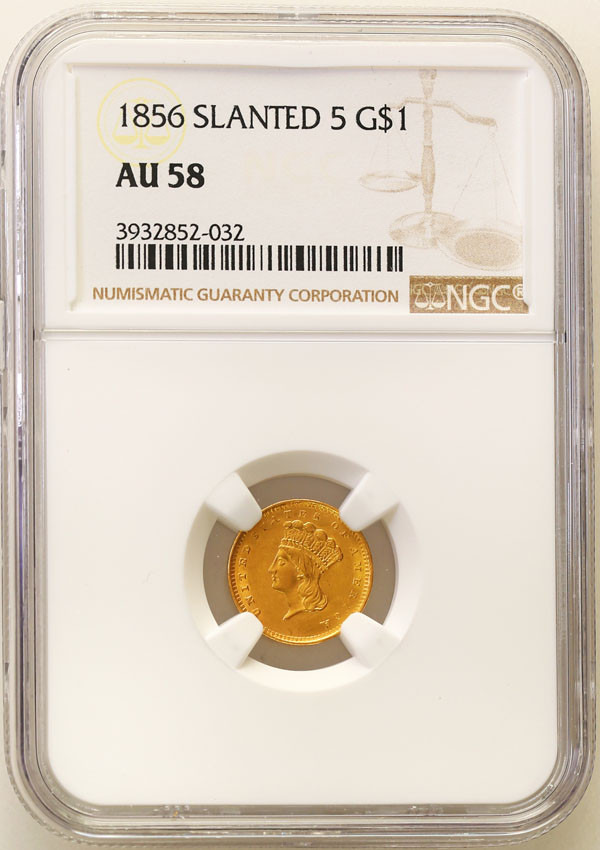 USA. Dolar 1856 typ III, Philadelphia NGC AU58
